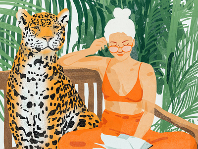 Jungle Vacay II animals beauty fashion forest jungle leopard lifestyle nature people reader reading safari tropical vacation watercolor wild animals wildlife