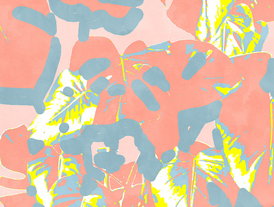 Fond Memory abstract blush bohemian boho brush strokes chic colorful graphic design modern monstera nature pink random shapes stylish summer trendy tropical yellow