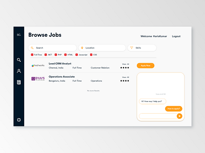 Browse Job Portal app corporate design firm job search startup ui web