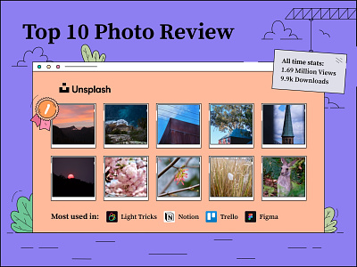 Top 10 Photo Review | Unsplash downloads photography review stats unsplash views
