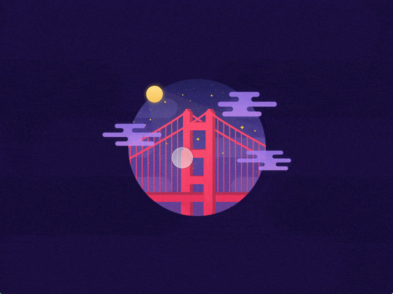 Golden Gate Night [Principle] animated drivers free freebie gif golden gate prd principle san fransisco