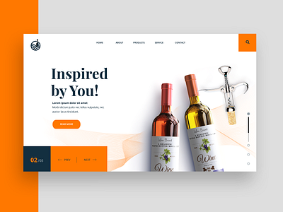 Inspiredby | Wine Site branding creative design flat identity illustration modern type ui uiux ux web website wine