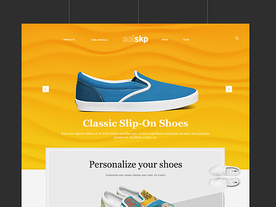 Solskp UI Concept creative design flat identity logo modern shoes type ui uiux ux web website