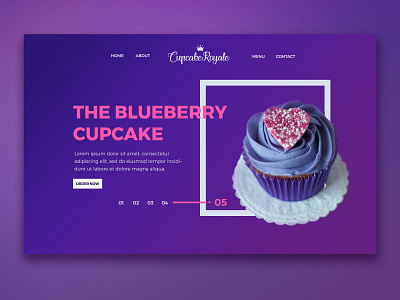 Cupcake Site UI app cake creative cupcake design flat modern pink type ui uiux ux violet web website