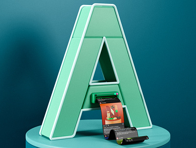 A 3d blender illustration letter