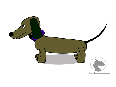 Leo the Sausage Dog flatdesign illustration vector