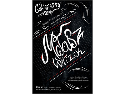 Calligraphy Workshop Poster 2 color adobe illustrator advertising black and white calligraphy design designer designer type detailed digital art geometric design illustration promotion type typography vector