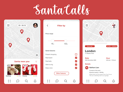 SantaCalls – Get yourself a Santa! christmas santa santacalls ui ux xmas