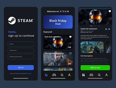 Steam redesign app games mobileapp redesign steam ui