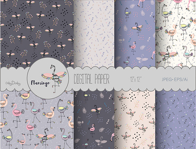 Flamingo seamless pattern baby animal baby clothes baby shower cute animal cute flamingo cute illustration design digital illustrator digital paper exotic pattern flamingo clipart flamingo pattern flamingo print flat illustration seamless pattern tropical pattern vector