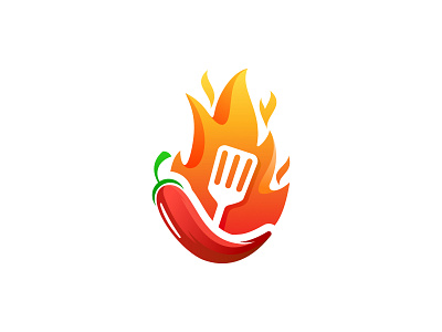 Hot Food Logo badge cook cooking design emblem food fork grill hot icon illustration label logo meat menu restaurant sign symbol vector vintage
