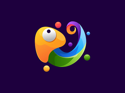 Colorful Chameleon Logo Design abstract animal chameleon colorful futuristic gecko modern