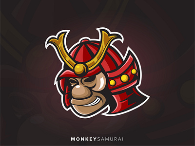 Samurai Monkey Logo Illustration