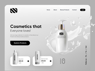 Cosmetic Product Web Banner Design banner design logo typography webdesign website banner
