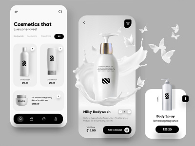 Cosmetic Product App UI Design branding illustration logo profile ui ux webdesign website banner