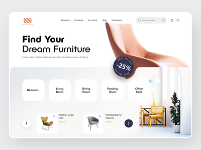 Furniture Concept Landing Page banner design logo webdesign website banner