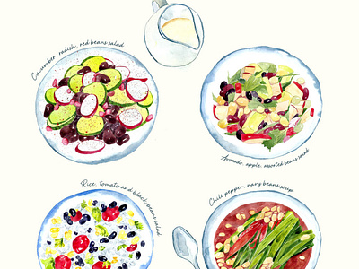 Healthy breakfast food food ilustration food industry illustrator packagingdesign watercolour food
