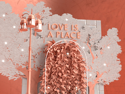 Love is a Place Wedding Pop-up 3d art 3d design 3d designer adobe dimension adobe photoshop booth brand design brand identity branding bridal copper and cream experiential design immersive installation installation art pop-up tradeshow tradeshow booth typography wedding