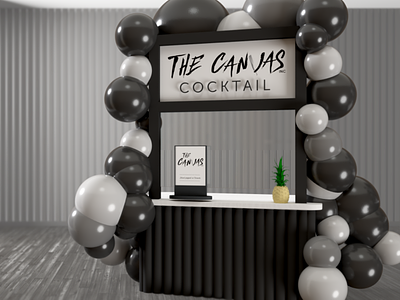 The Canvas Inc Launch Party Booth 3d art 3d design 3d designer adobe dimension adobe photoshop black and white booth brand design brand identity branding business events in dubai experiential design immersive installation installation art launch party monochrome pop-up tradeshow tradeshow booth typography