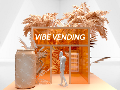 Maison presents Vibe Vending Citrus Brand Sampling Experience 3d art 3d design 3d designer adobe dimension adobe photoshop booth brand design brand identity brand sampling branding citrus experiential design immersive installation installation art peach and white pop up product design product development typography vector logo