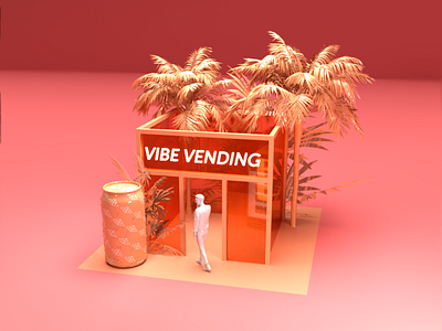 Maison presents Vibe Vending Citrus Brand Sampling Experience 3d art 3d design 3d designer adobe dimension adobe photoshop booth brand design brand identity branding citrus coral exhibit design experiential design immersive retail installation art logodesign monochromatic pop up retail design urban art