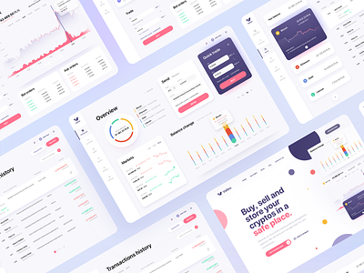 Valleo - Cryptocurrency Dashboard app application bitcoin clean crypto cryptocurrency dashboard design exchange finance gradients minimalist product product design shades stock ui uiux ux web
