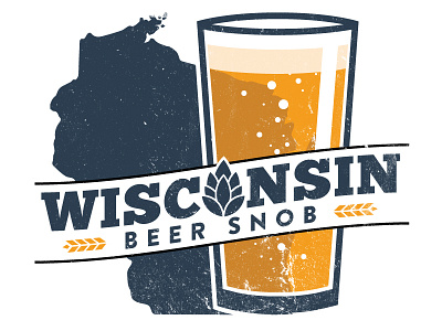 Wisconsin Beer Snob illustrator logo vector