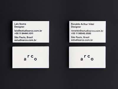 estúdio arco — business cards black white branding branding design busines card business card contact design graphic design logo print printed showcase silkscreen stationary stationary design type typography