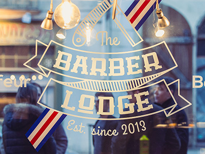 Barber Lodge barber identity logo