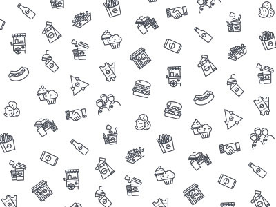 Roadside burger illustration pattern