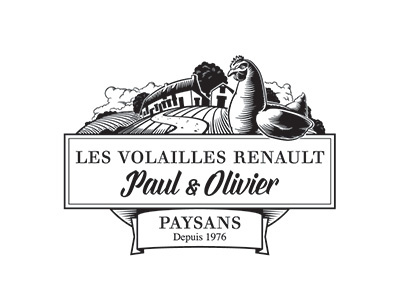 Volailles Renault identity logo