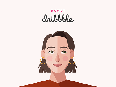 Howdy Dribbble! adobe illustrator hello dribbble howdy illustration portrait vector illustration
