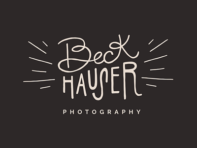 Beck Hauser Logo hand drawn hand lettering illustrator logo logo design logotype photography photography logo type typography