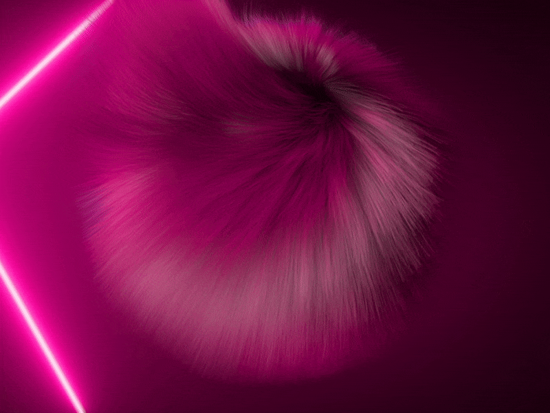 Pink Hair Don't Care c4d dynamics hair lighting neon product