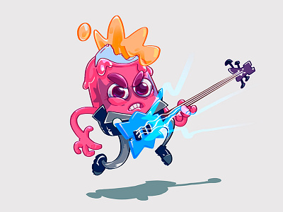 "I scream!" rocker character guitarist icecream illustration rocker