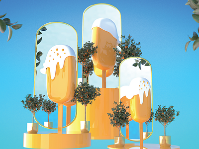 Surreal Orange Creamsicles - Craft Beer Label Design