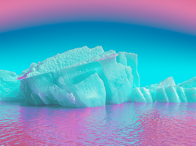 Hypercolorism - Cotton Candy Icebergs art blue color cotton candy ice iceberg illustration photo photography photoshop pink surreal surrealism trippy