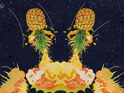 Retro Pineapple Explosion - Craft Beer Label Design