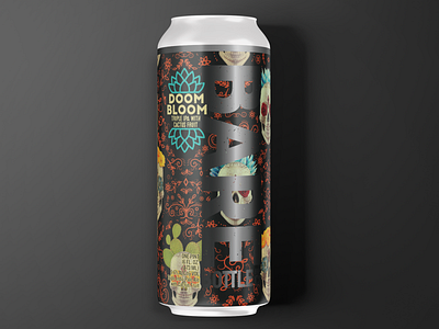 Doom Bloom - Craft Beer Label Design 2022 beer beer art bloom branding cactus craft beer design doom flowers illustration label logo package design pattern photo photoshop red skull skulls vector