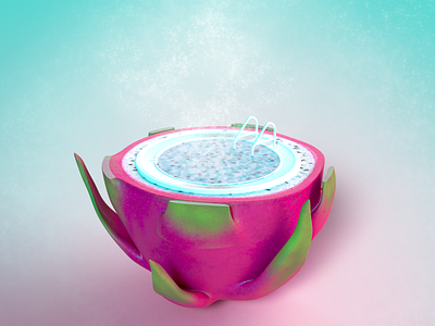 3D Render - Dragonfruit Hot Tub 3d beer art design dragonfruit fruit graphic design illustration photoshop render surreal surrealism