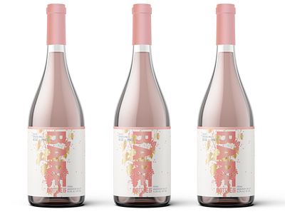 Sparkling Rose of Pinot Noir Wine Label Design