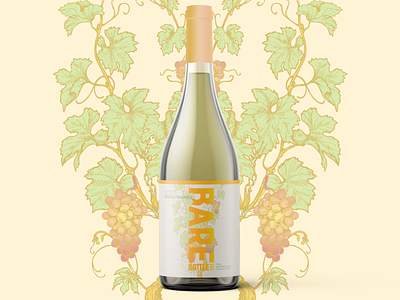 Rare Natural Wine Label Design 750 bottle brand branding design glass gradient grape illustration logo orange package package design photoshop pink vector vine wine winery wines
