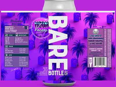 Neon Vacay IPA - Craft Beer Packaging Design branding craft beer design illustration logo package design photo photoshop vector