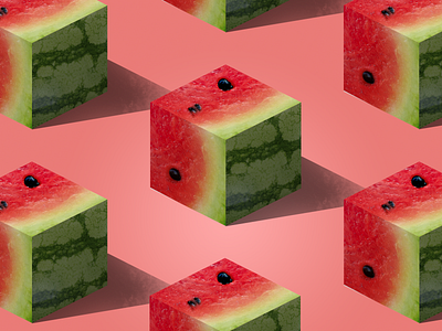 Isometric Watermelon Cubes craft beer design isometric isometric art isometric design isometric illustration perspective photography photoshop photoshop art