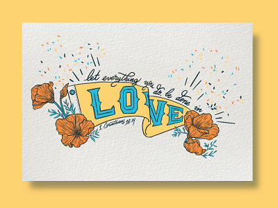 Done in Love bible bibledesign corinthians design digital illustration floral flowers illustration love pasibe design procreate procreateillustration