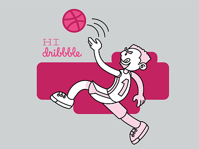 Hi Dribbble! debut shot illustration vector