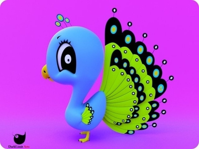 Penelope The Peacock 3d 3d artist blender character design illustration kidlitart