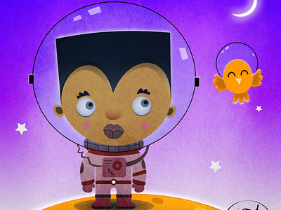 Space Boy character design illustration kidlitart vector