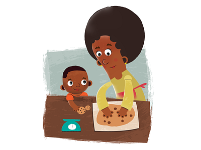 Mommy making cookies. illustration illustrator kidlitart picturebook vector