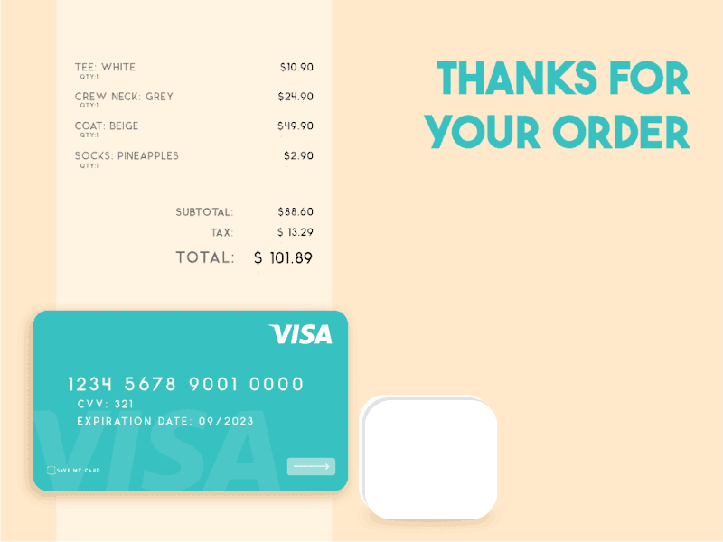 DailyUI 002: Credit Card Checkout animation app dailyui design ui uidesign ux website